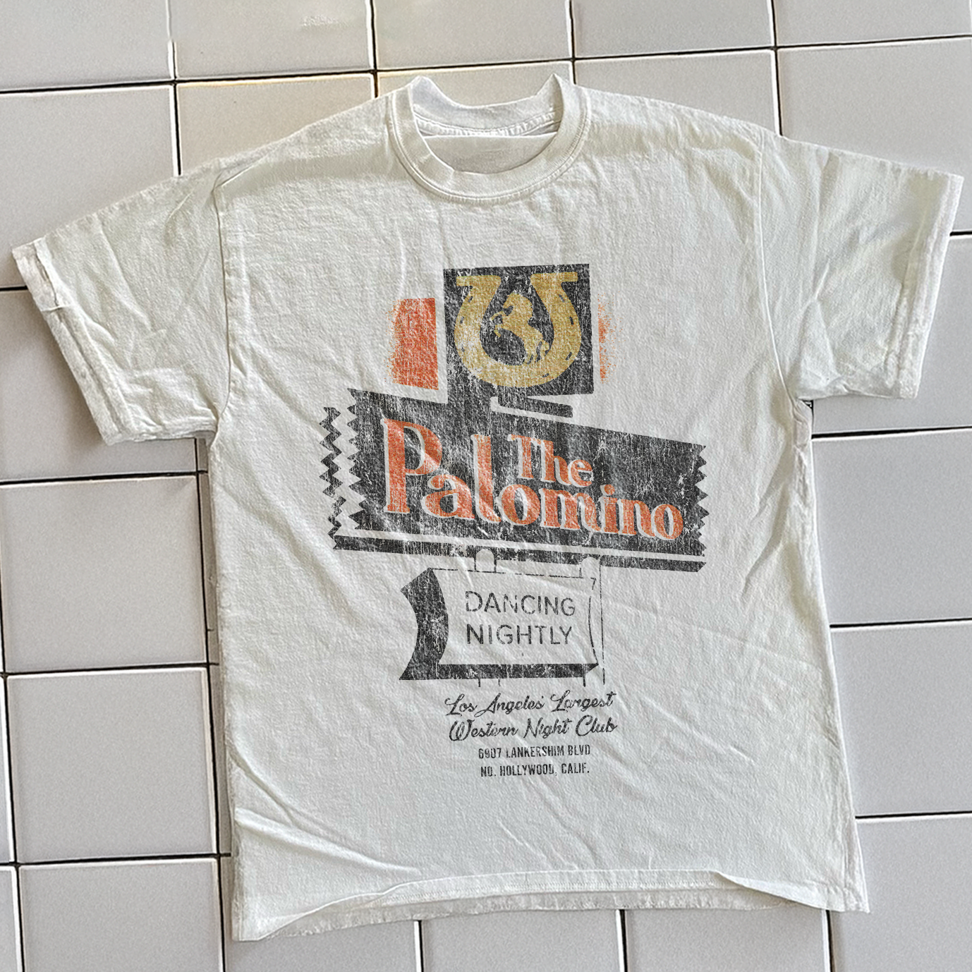 90s The Palomino Hollywood Rare Washed White T-Shirt
