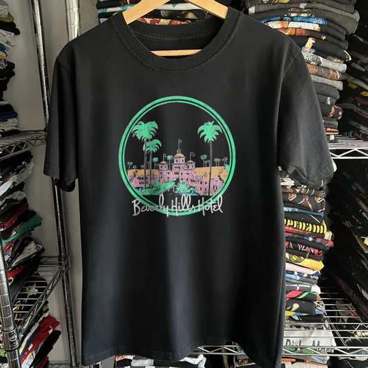 80s Beverly Hills Hotel Washed Black Sunset Tee
