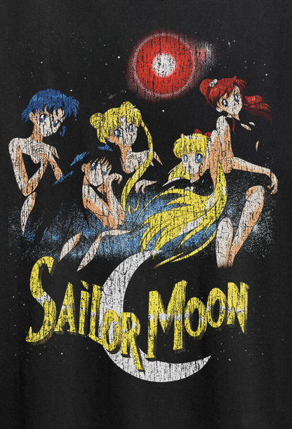 Sailor Moon Washed Black Tee