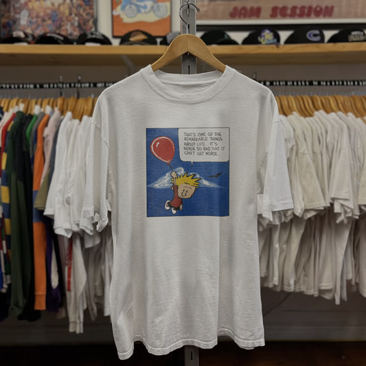90s Calvin & Hobbes Life Washed White Tee