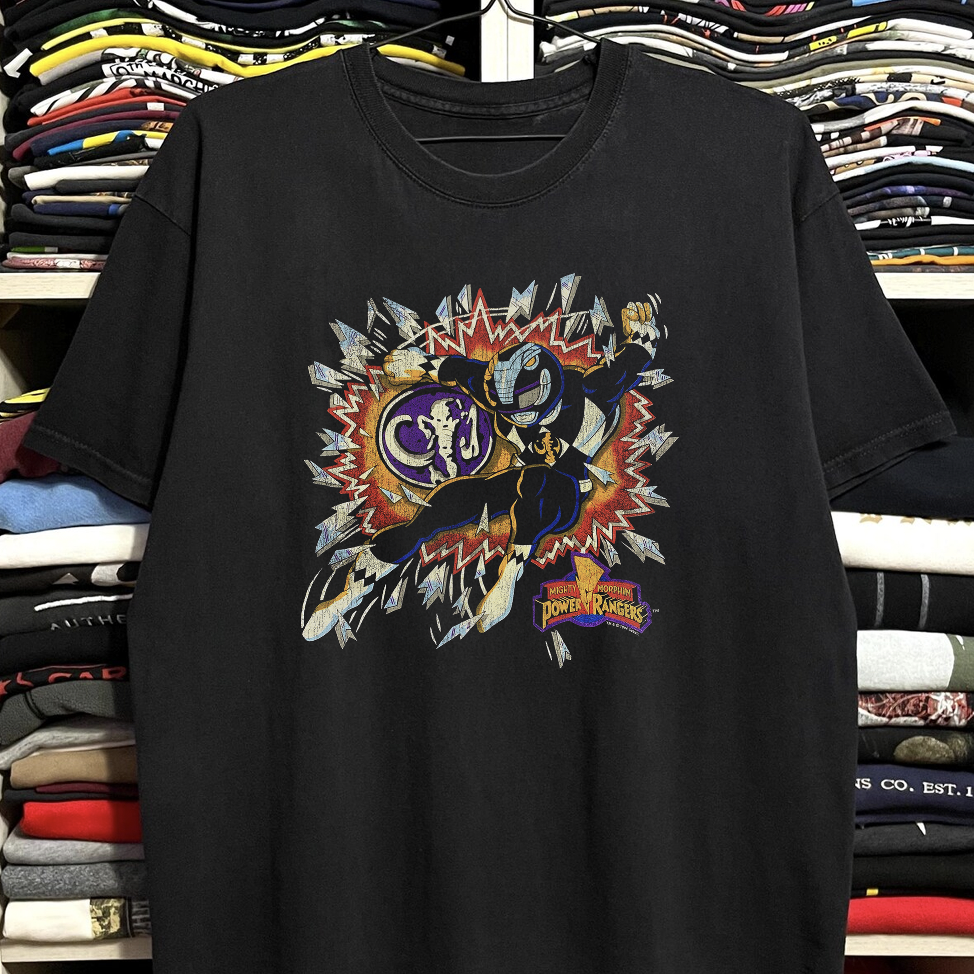 1994 Power Rangers Washed Black Tee