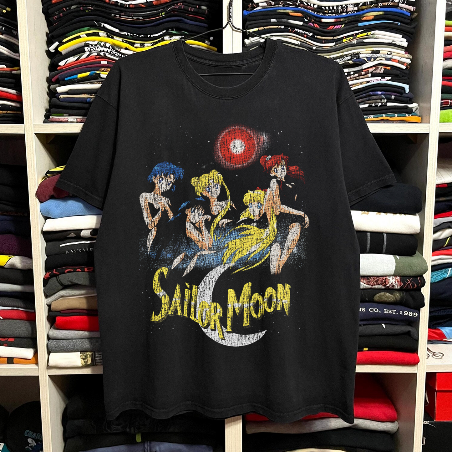 Sailor Moon Washed Black Tee