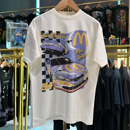 1998 Mcdonalds Racing Team Bill Elliott Rare Washed White T-Shirt