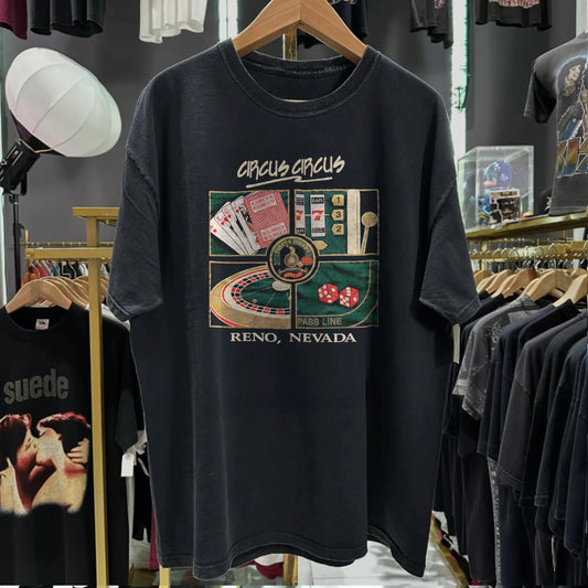 Vintage Destination Circus Circus Washed Black T-Shirt