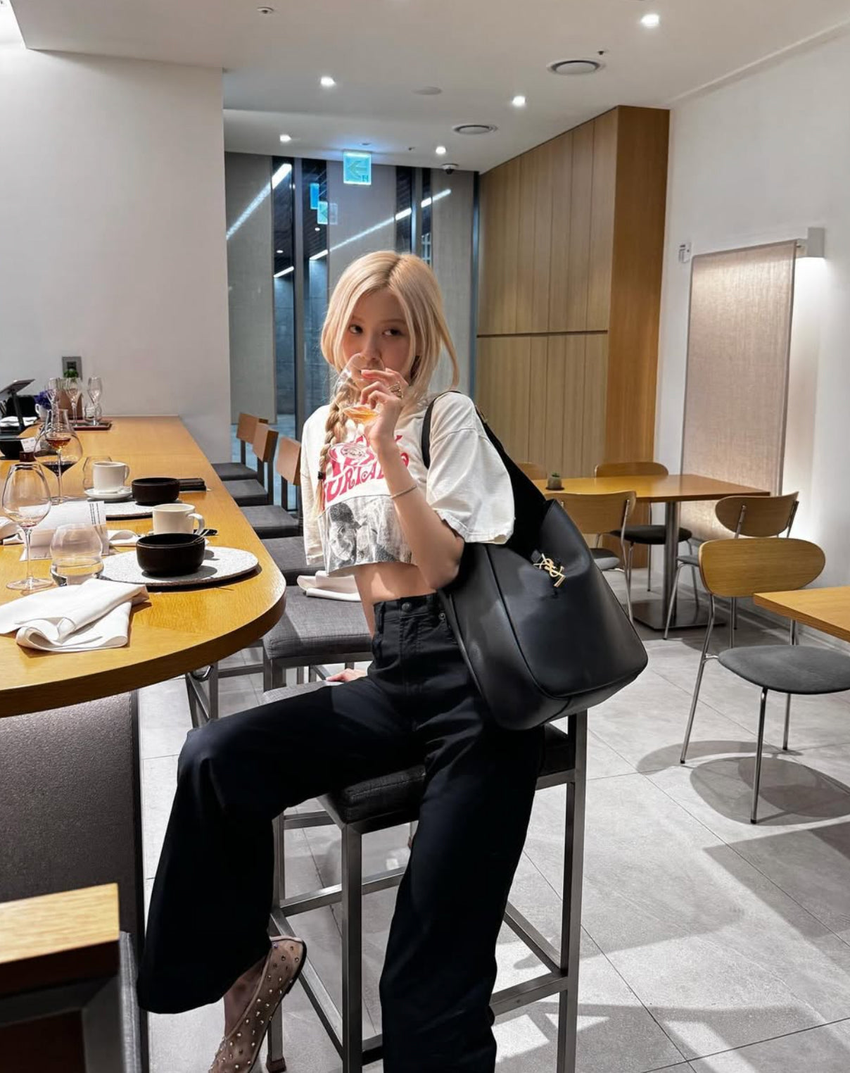 Nelly Furtado Vintage Washed White Tee - As Worn By Rose From Blackpink