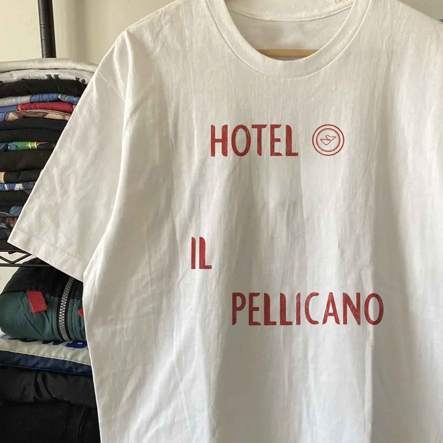 Vintage Hotel Il Pellicano Washed White Tee