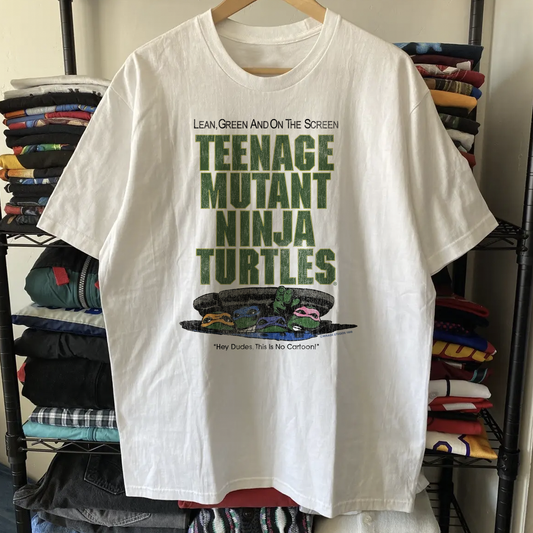 90s Teenage Mutant Ninja Turtles Movie Promo Washed White Tee