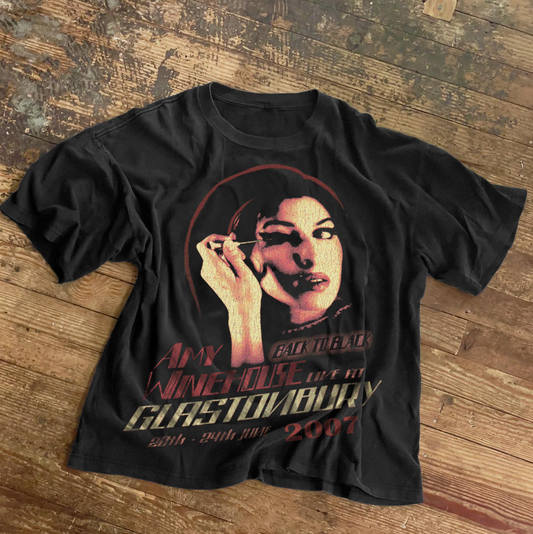 Winehouse Back To Black 2007 Tour Tee - Washed Black Vintage T-Shirt
