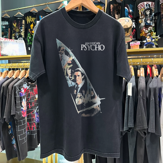 Y2K American Psycho Promo Rare Grail Washed Black T-Shirt