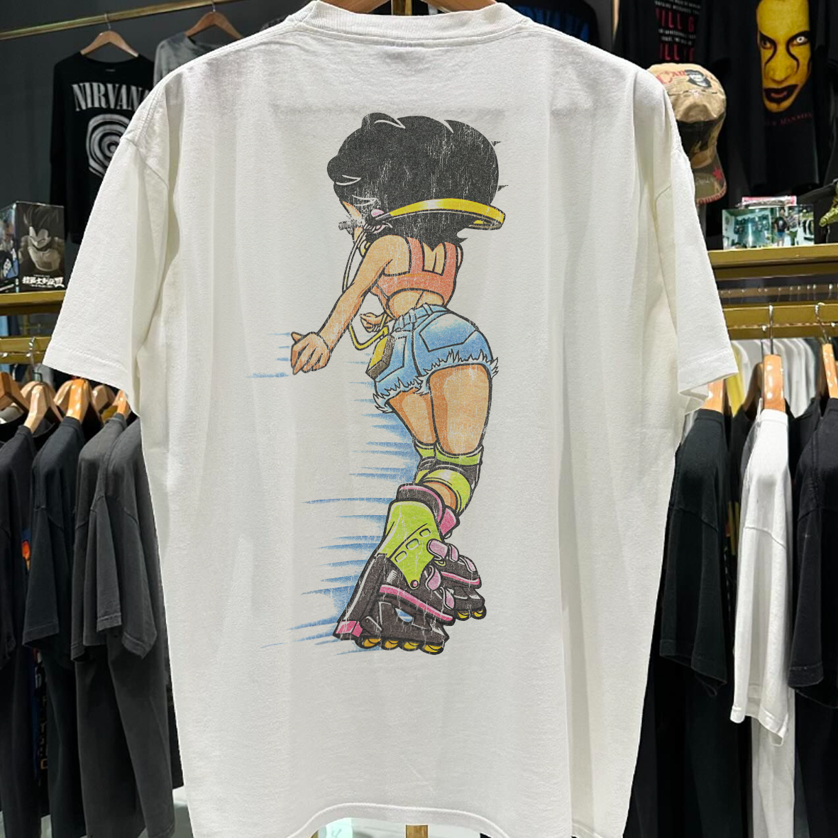 Betty Blades 90's Vintage Washed White T-Shirt