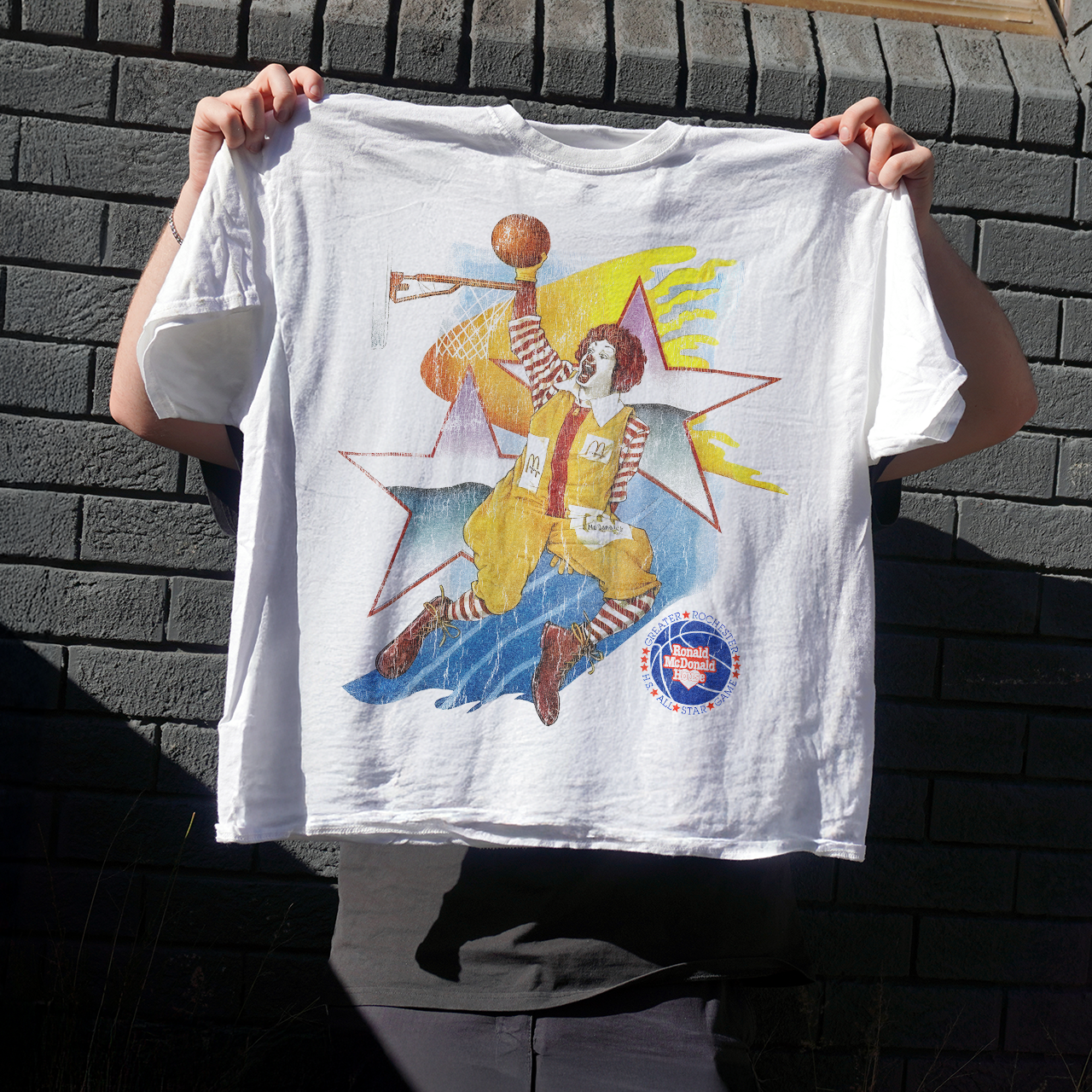 90's All Star Ronald - Rmh - Vintage Washed White T-Shirt