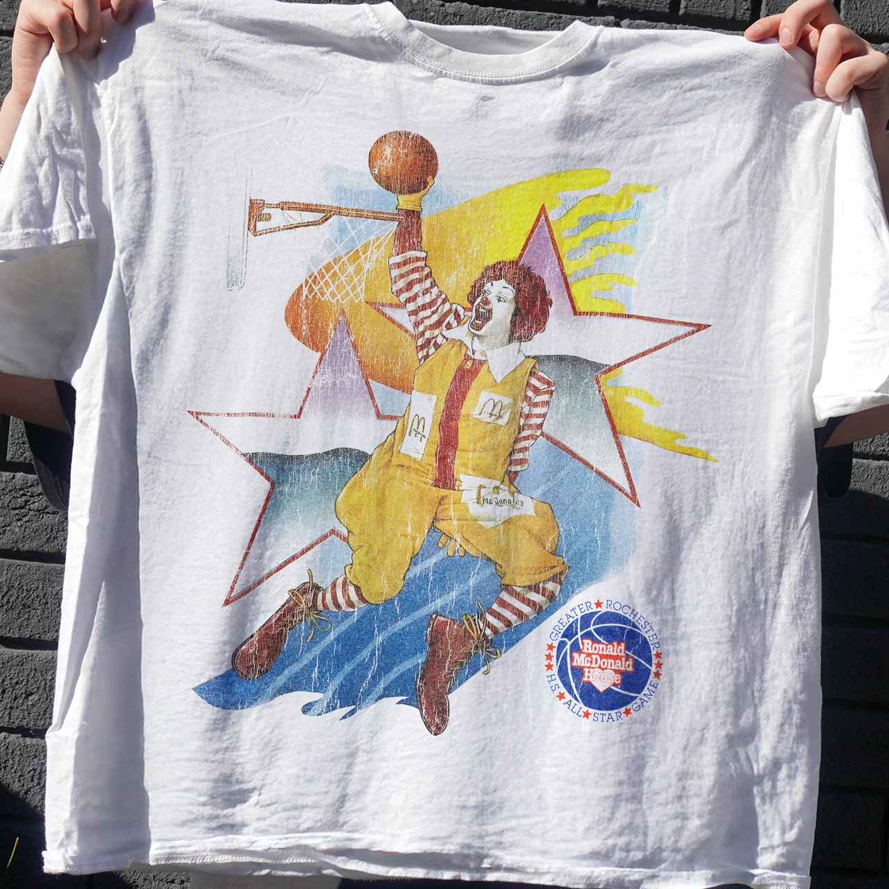 90's All Star Ronald - Rmh - Vintage Washed White T-Shirt