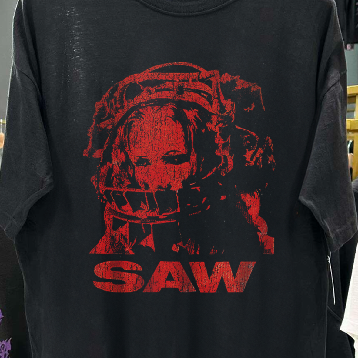 Saw (Red) 2004 Promo Vintage Washed Black T-Shirt