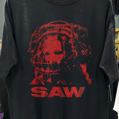 Saw (Red) 2004 Promo Vintage Washed Black T-Shirt