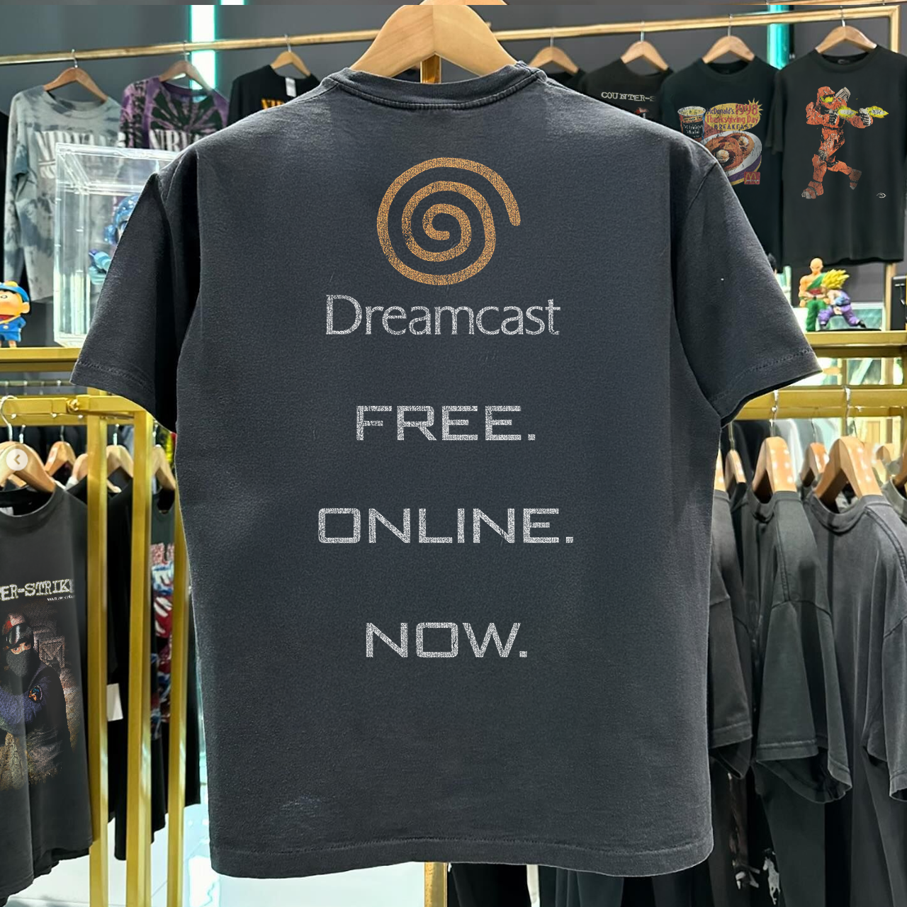 90s Sega Dreamcast Promo Rare Washed Black T-Shirt