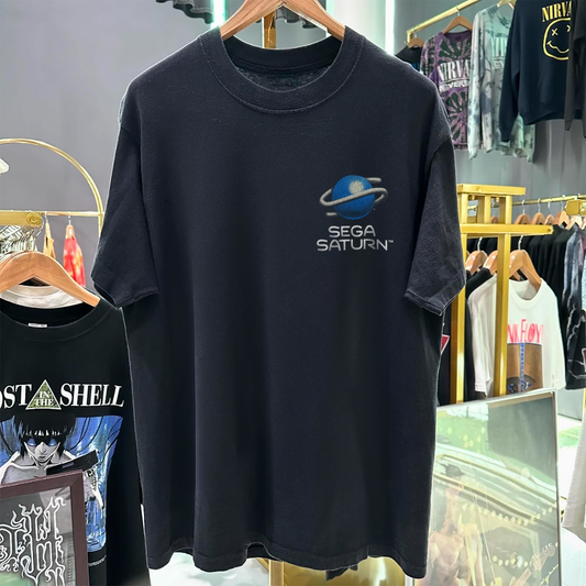 Sega Saturn 1995 Promo Vintage Washed Black T-Shirt
