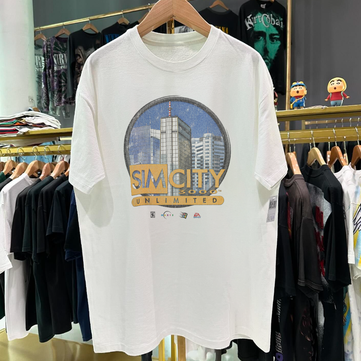 99 Simcity 3000 Unlimited Promo Vintage Washed White T-Shirt