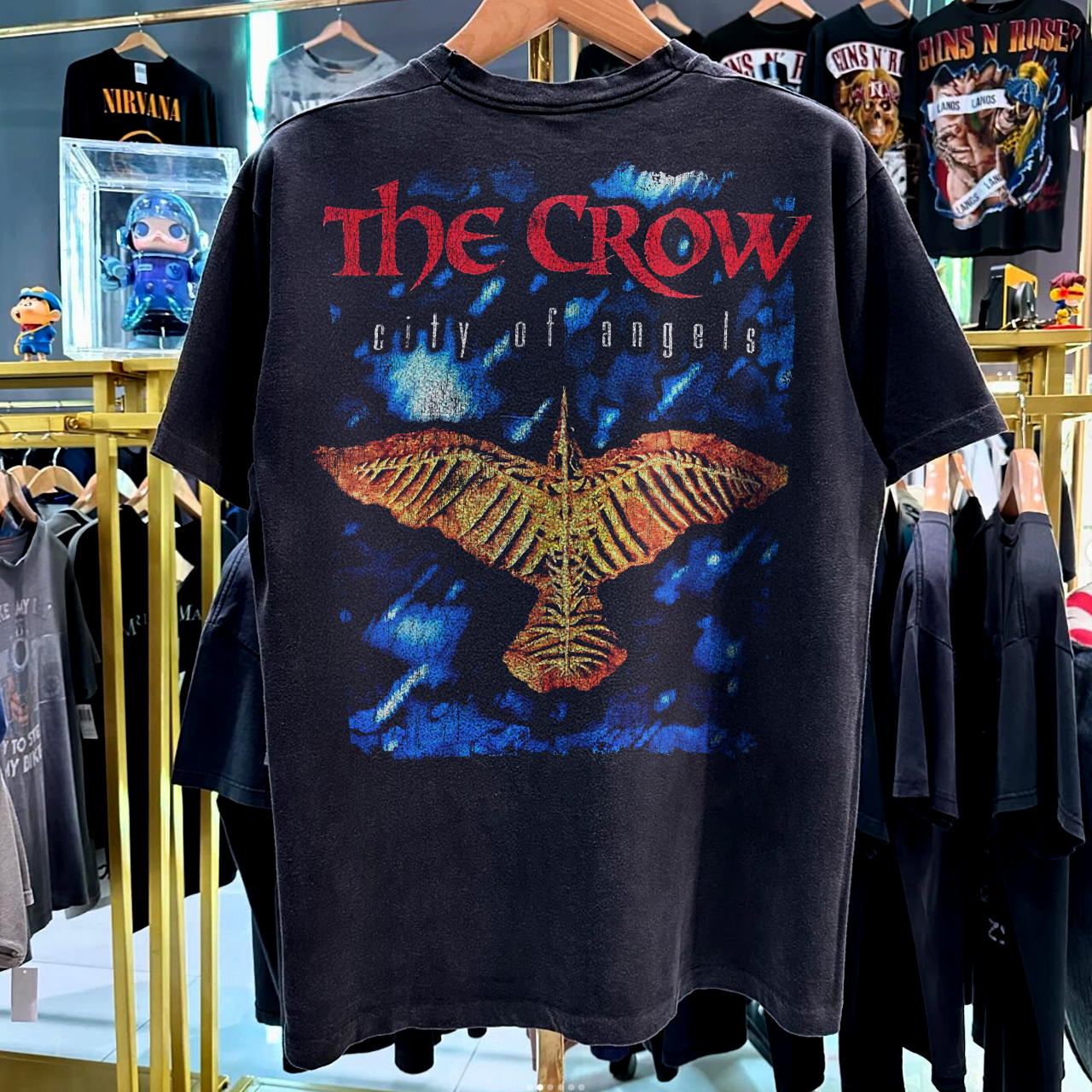 96 The Crow City Of Angels Rare  Vintage Washed Black T-Shirt