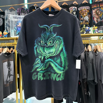 Grinch 'Whoville's Worst' Rare Washed Black T-Shirt