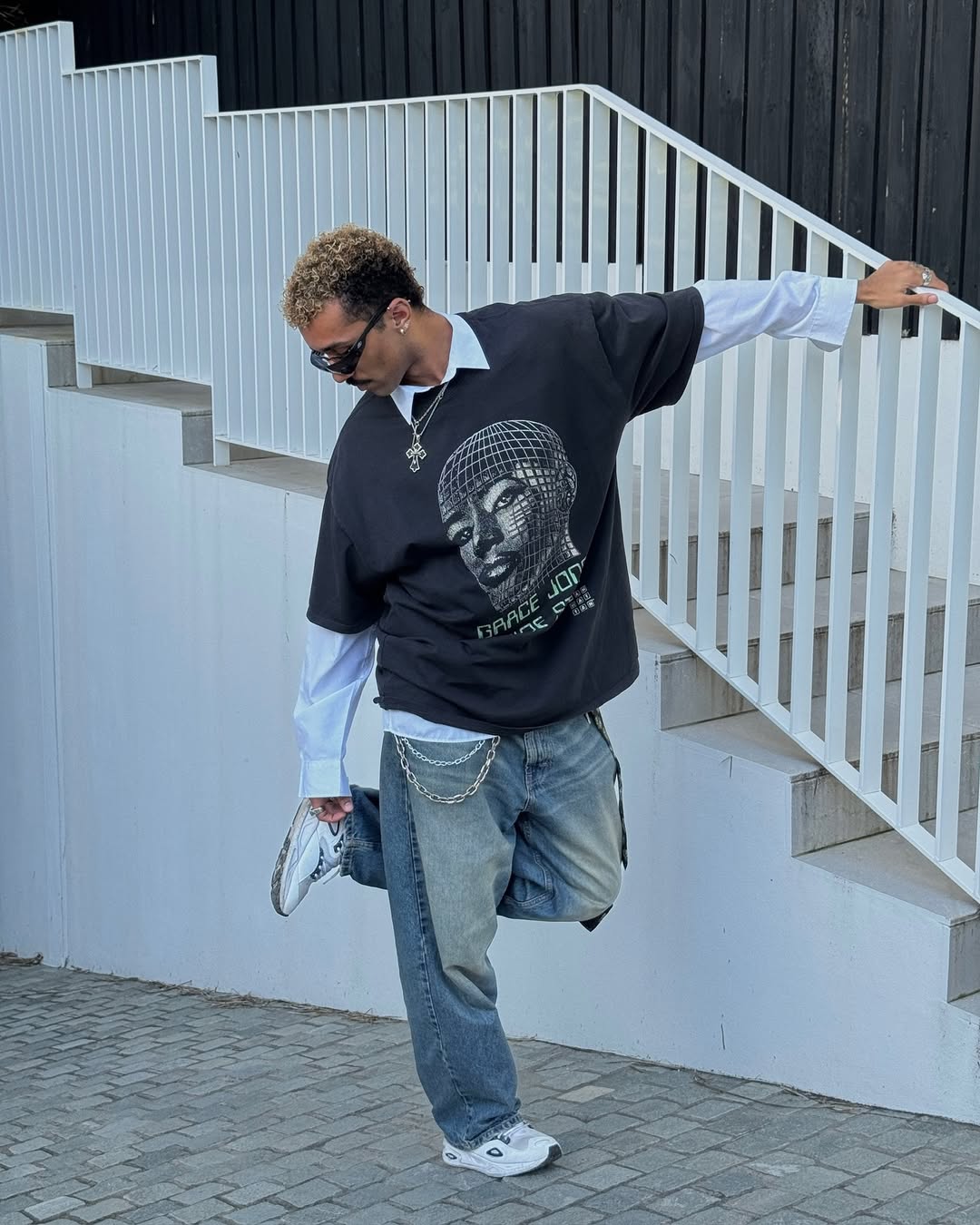 1986 Grace Jones 'Inside Story' Rare Washed Black T-Shirt