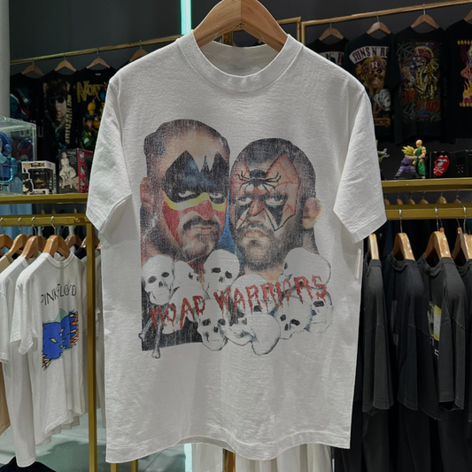 80's Road Warriors Wrestling Rare Washed White T-Shirt