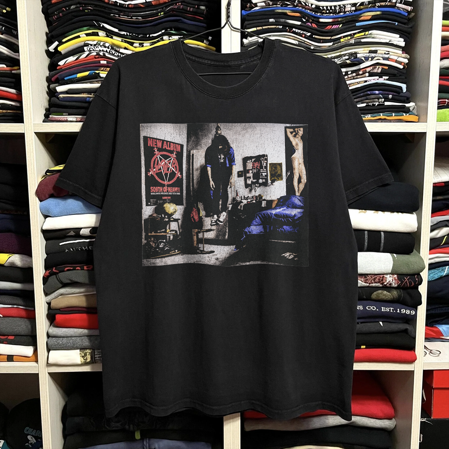 1988 Slayer 'Mandatory Suicide' Vintage Washed Black Promo Tee