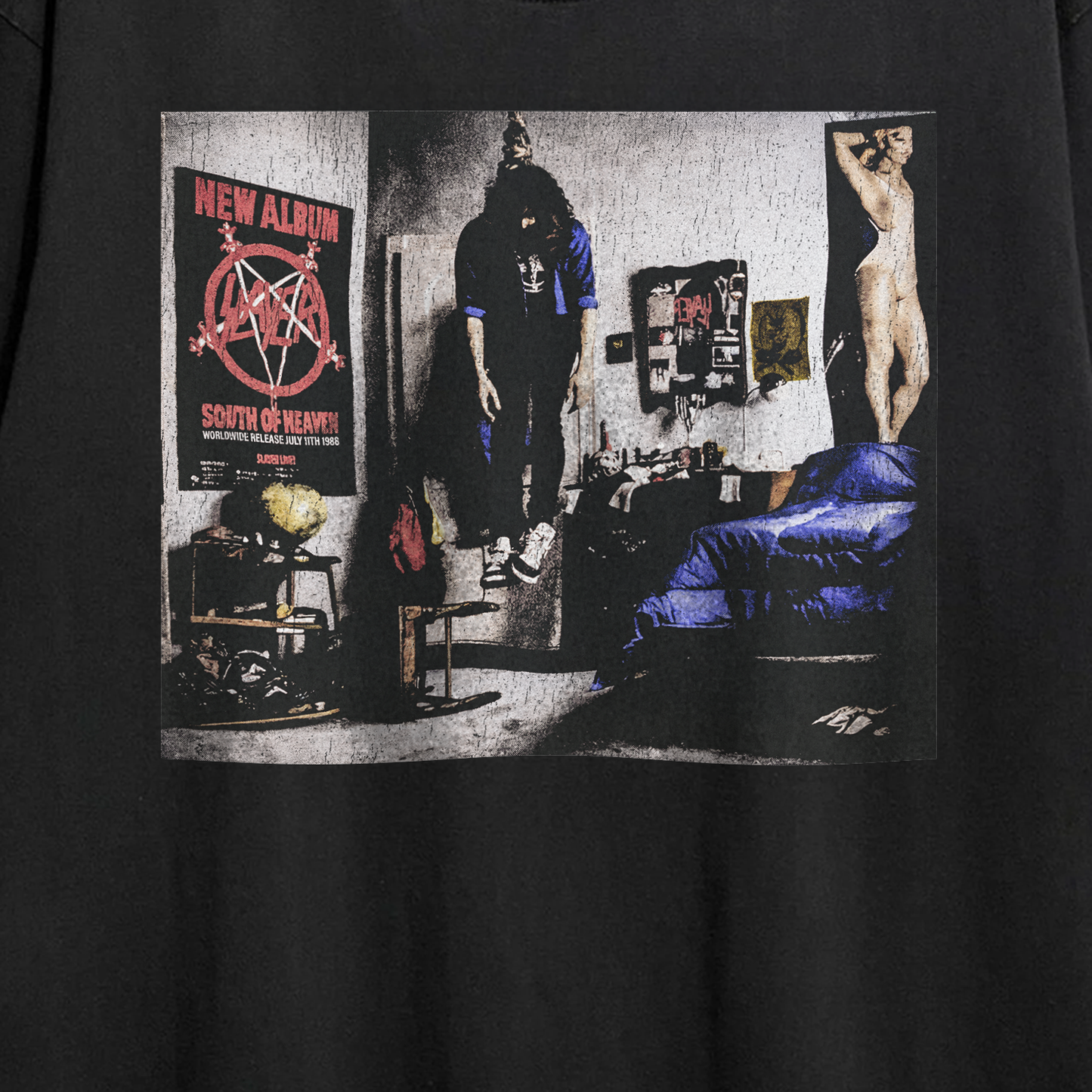1988 Slayer 'Mandatory Suicide' Vintage Washed Black Promo Tee
