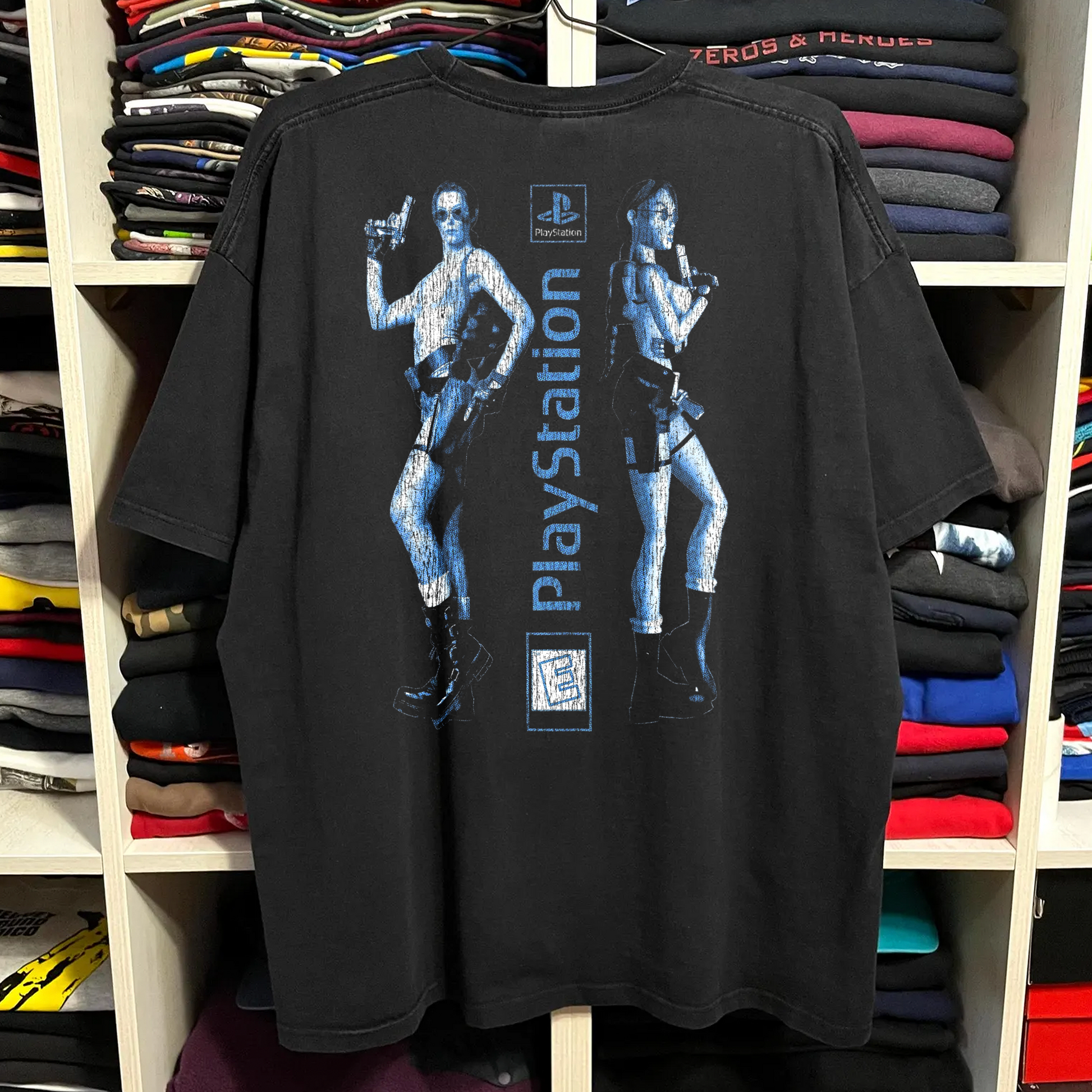 Rare Tomb Raider III Mexican Boot Washed Black Tee