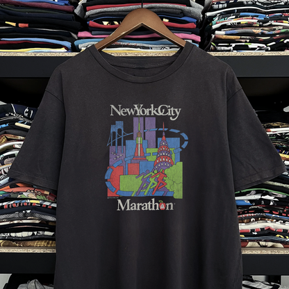 90s New York City Marathon Washed Black Tee