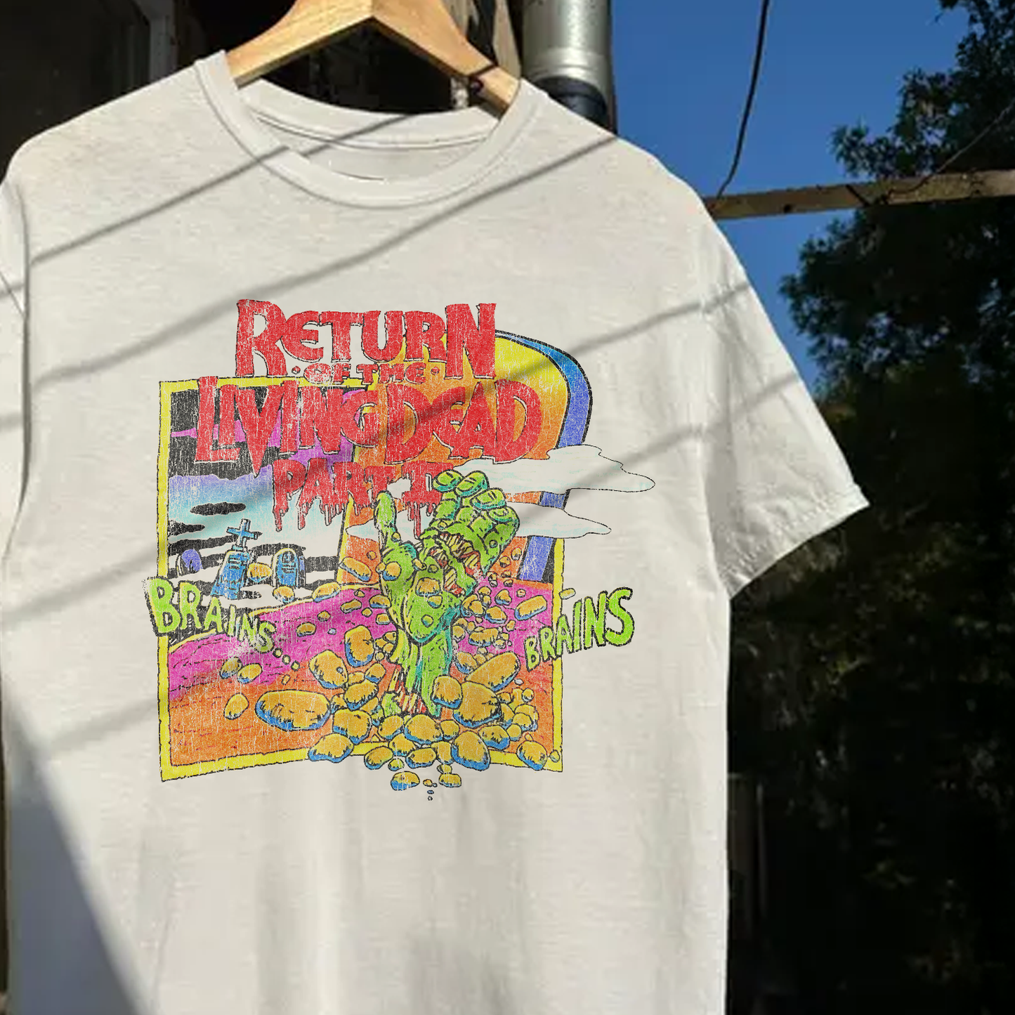1988 Return Of The Living Dead Pt 2 Promo Rare Washed White T-Shirt
