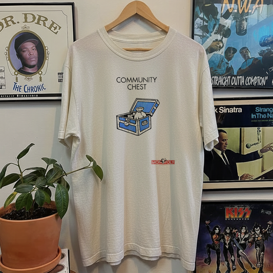 90s Monopoly Community Chest Washed White Tee
