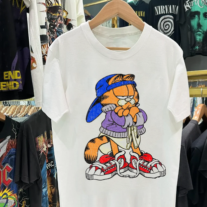 Cool Garfield Vintage Washed White Tee