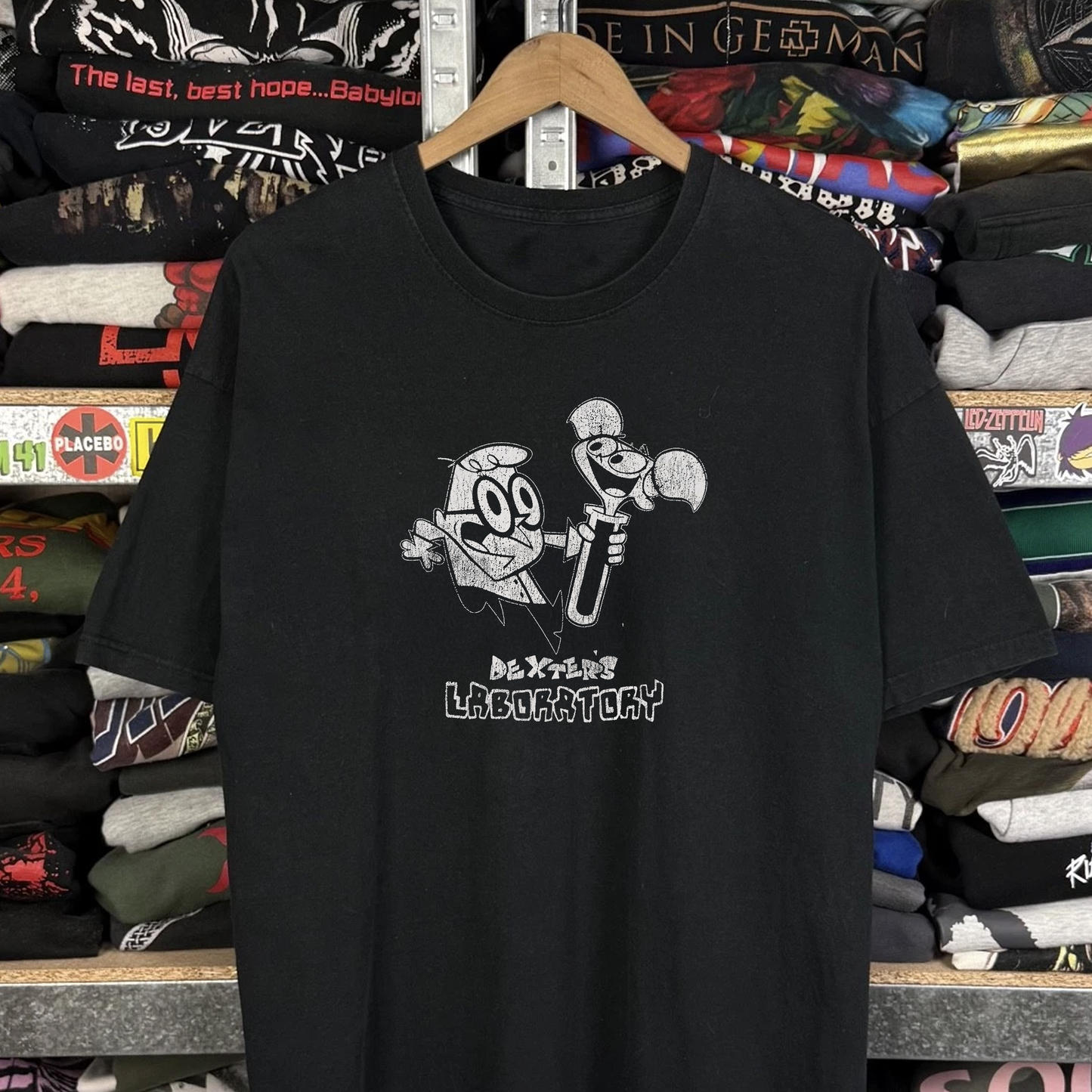 90s Dexter's Laboratory Washed Black Tee