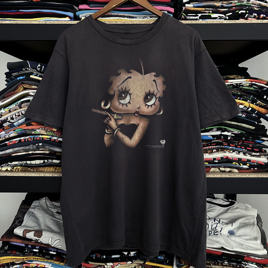 Rare Betty Boop Washed Black Tee