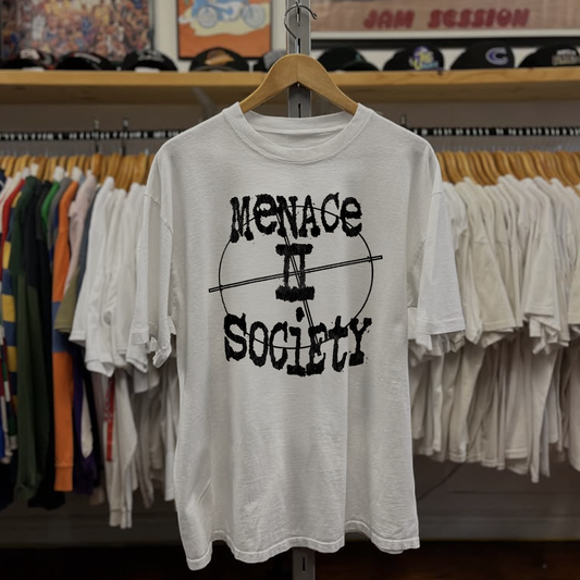 90s Menace II Society Washed White Tee