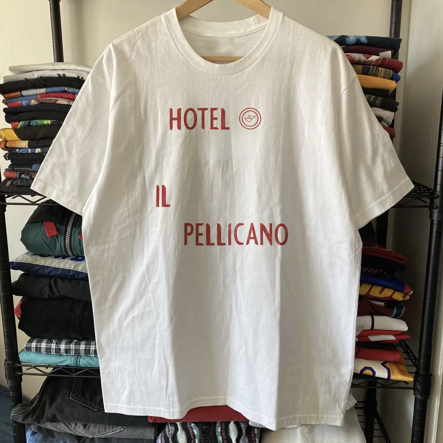 Vintage Hotel Il Pellicano Washed White Tee