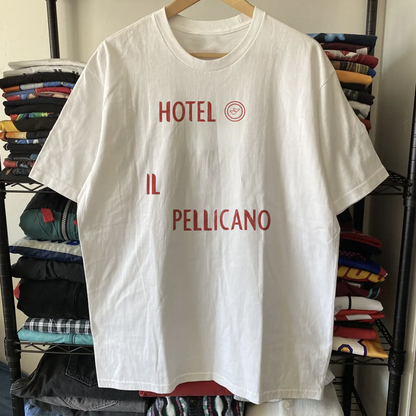 Vintage Hotel Il Pellicano Washed White Tee