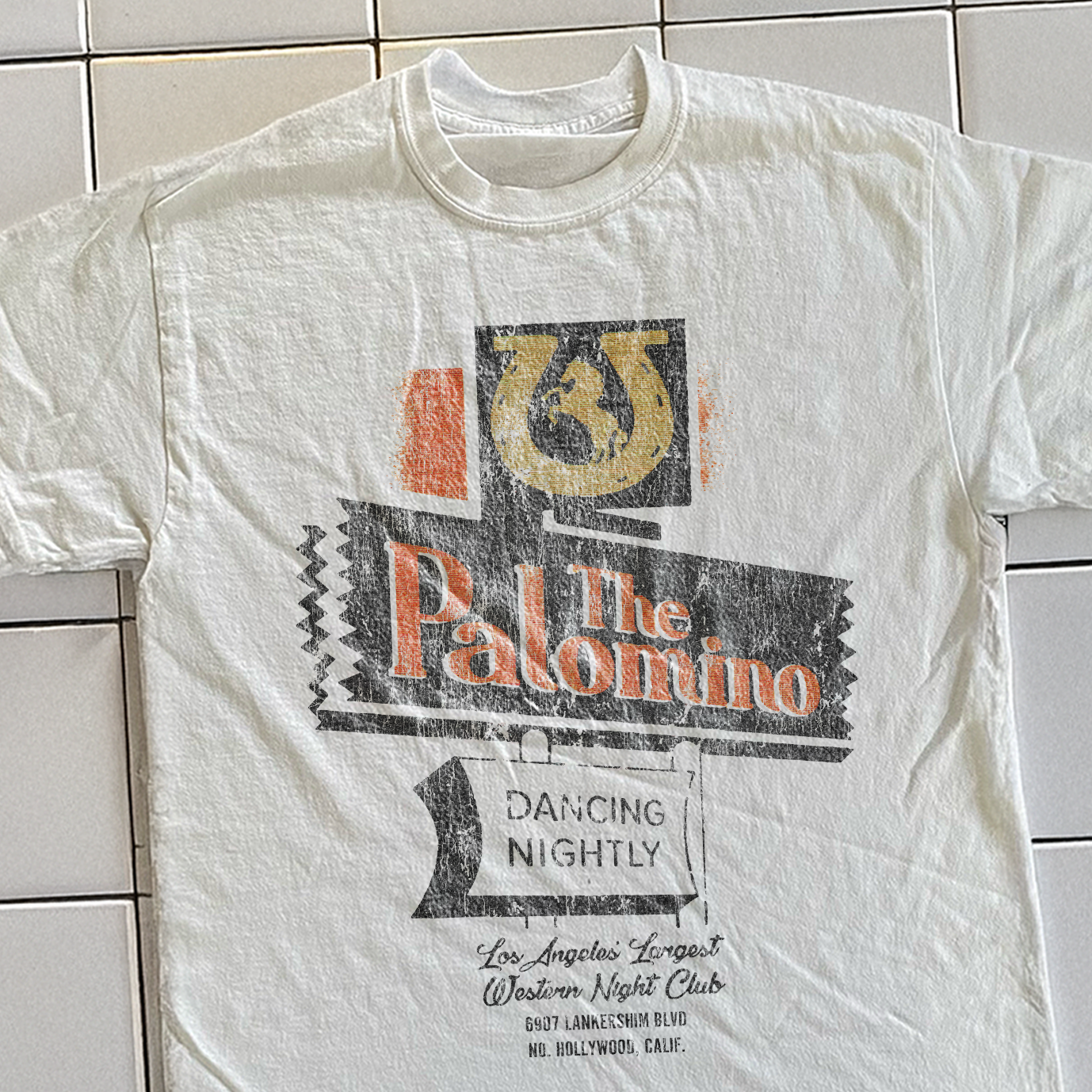 90s The Palomino Hollywood Rare Washed White T-Shirt