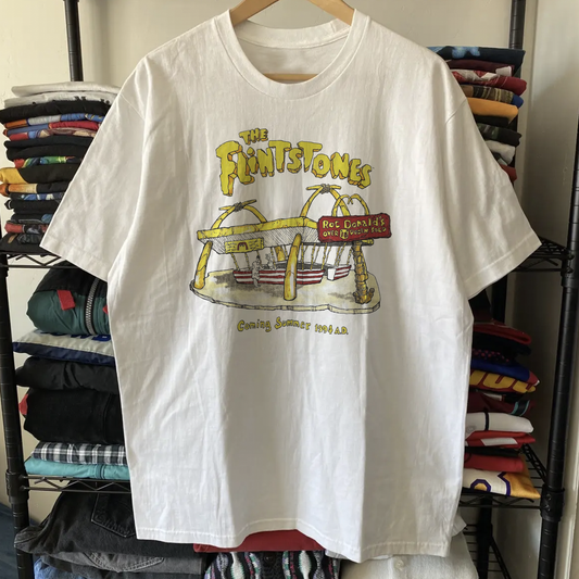 1994 The Flintstones Roc Donalds Promo Washed White Tee