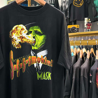Smokin' Mask Vintage Washed Black T-Shirt