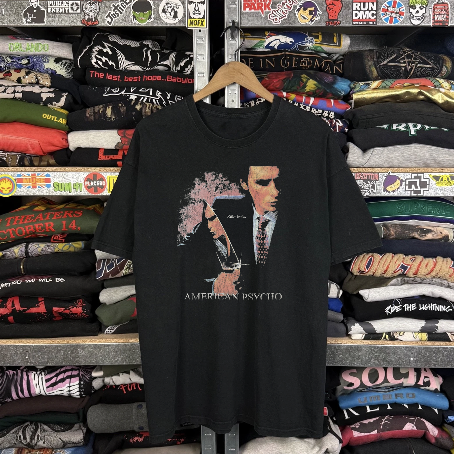 2000 American Psycho Washed Black Tee
