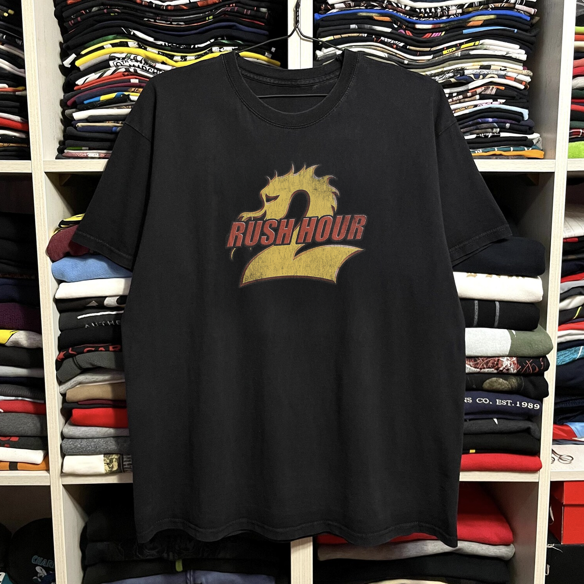 2001 Rush Hour 2 Movie Promo Washed Black Tee