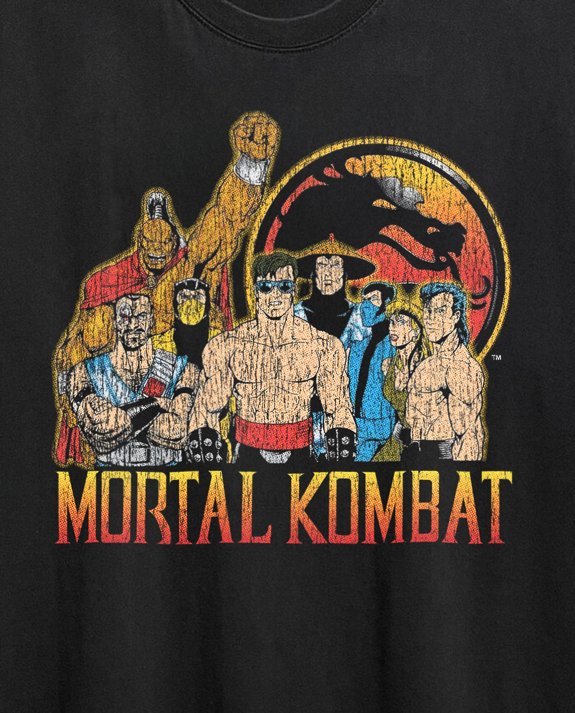 Mortal Kombat Characters Washed Black Tee