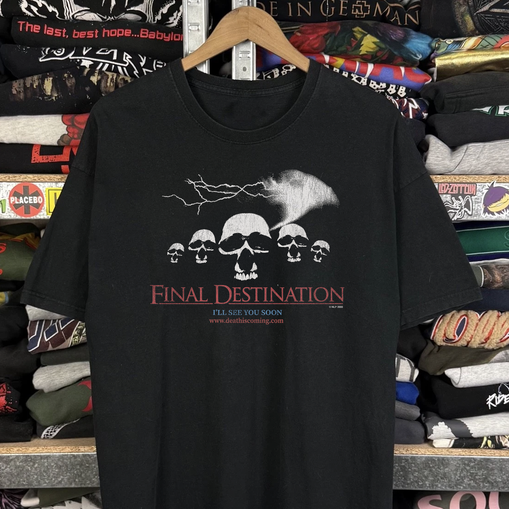 2000 Final Destination Movie Promo Washed Black Tee