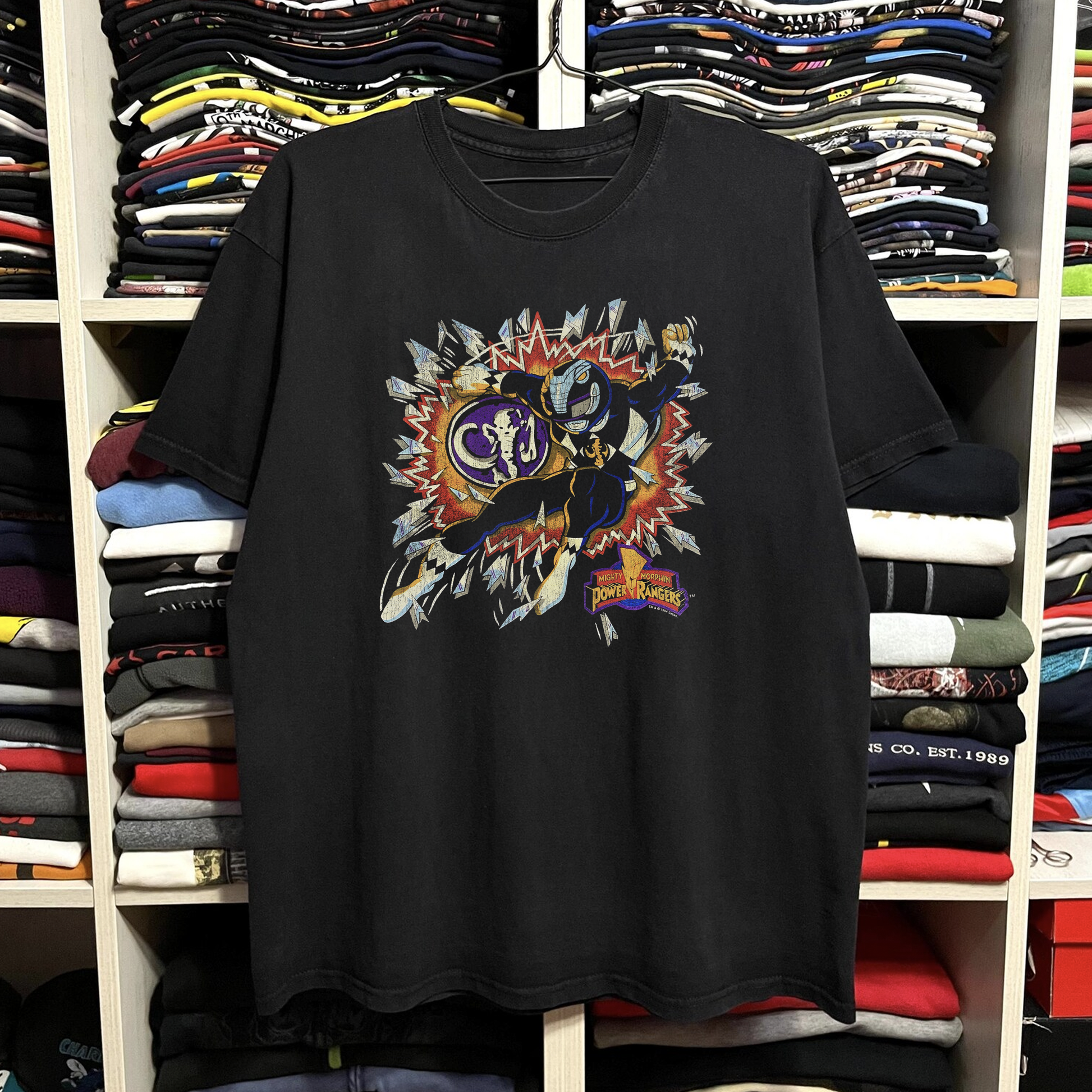 1994 Power Rangers Washed Black Tee