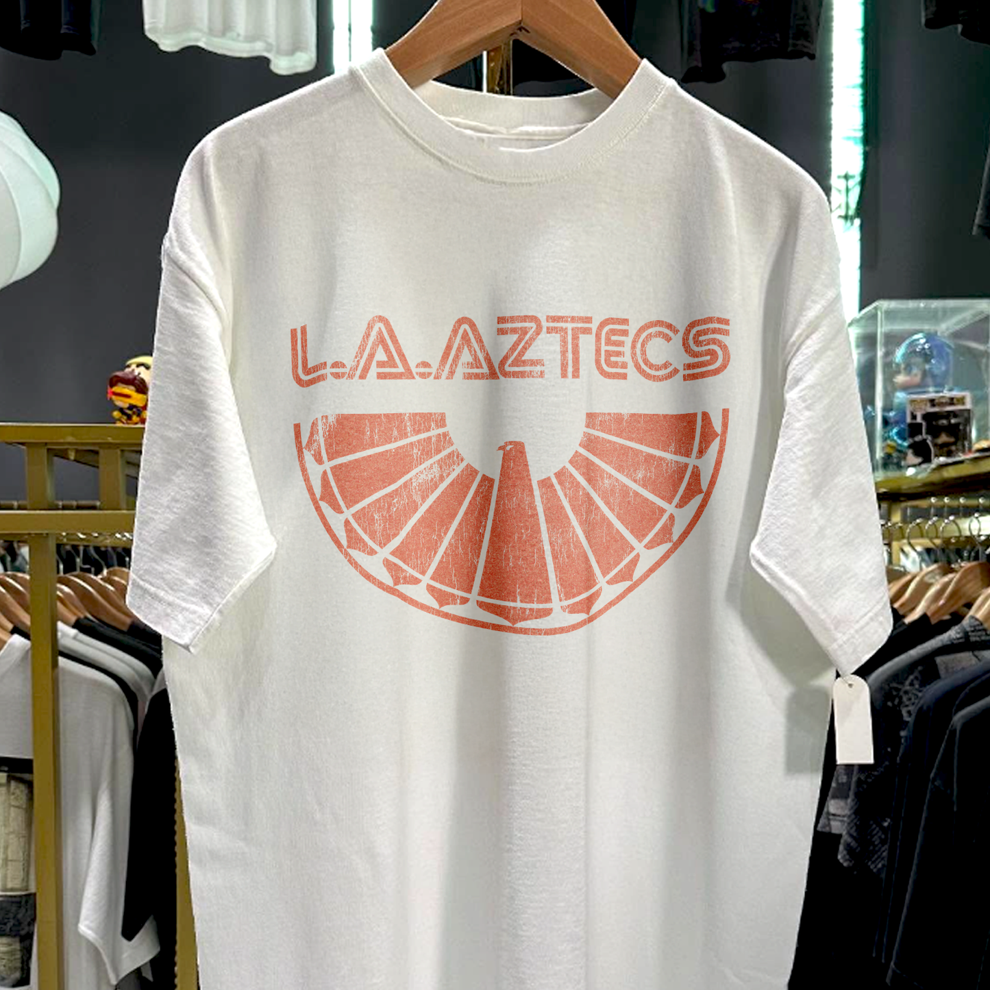 90s La Aztecs Rare Washed White T-Shirt