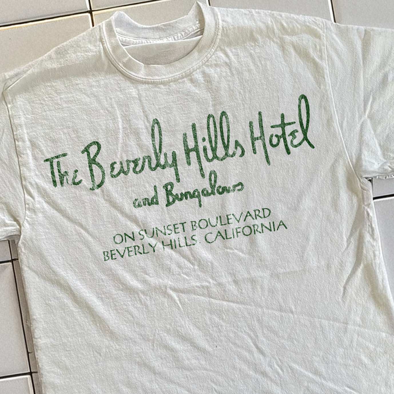 90s Beverly Hills Hotel & Bungalows Rare Washed White T-Shirt